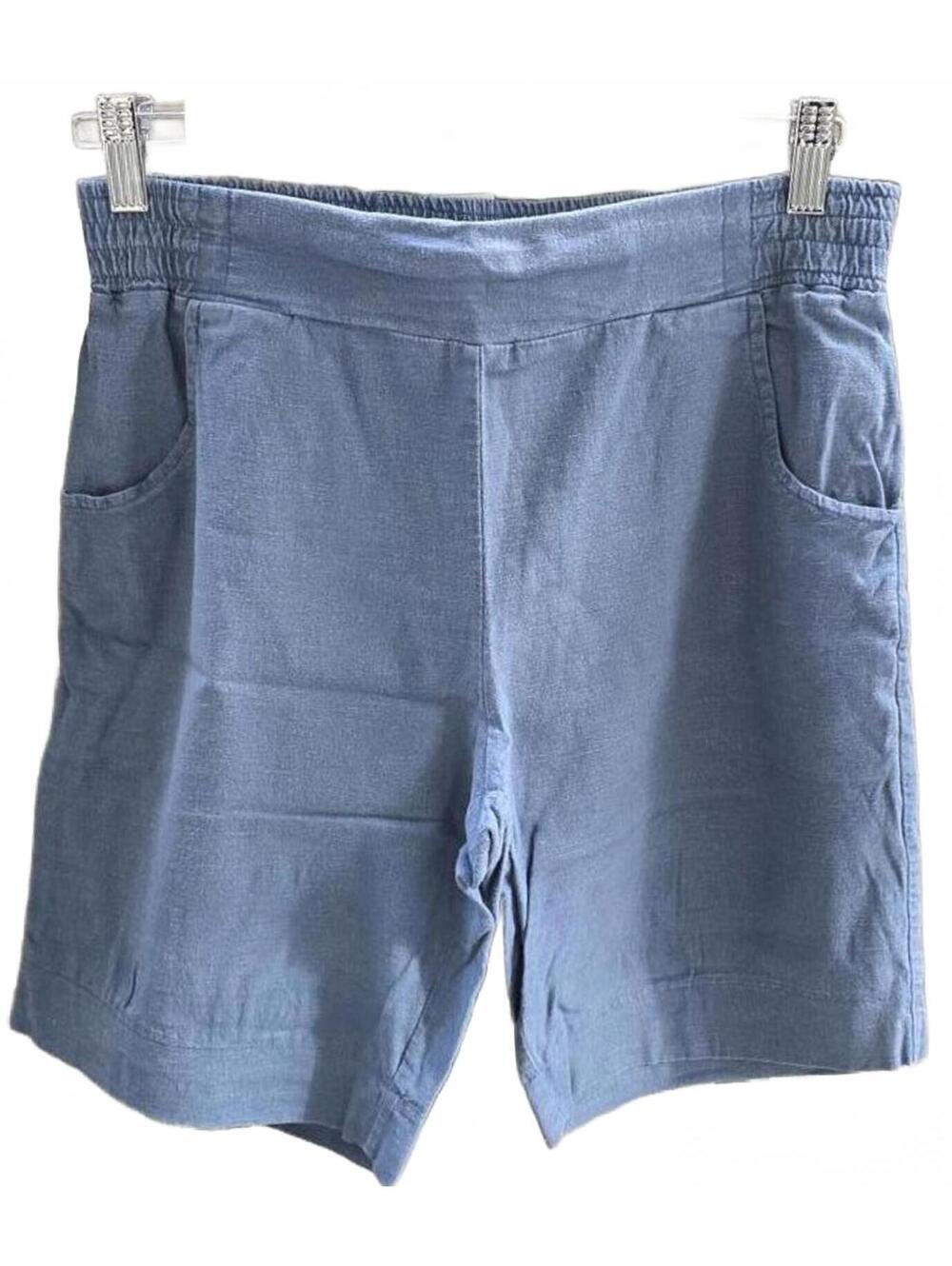 Smoking Lily Coastal Blue Casual Shorts With Side Pockets Pull On Med